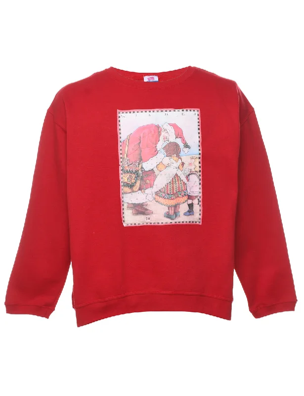 Make Your Weekend Count with Savings Santa Claus Christmas Sweatshirt - L