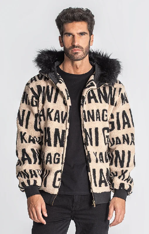 Act Fast Beige GK Logo Jacket
