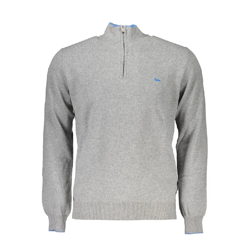 Top Pick Harmont & Blaine Elegant Half-Zip Sweater with Contrast Men's Details