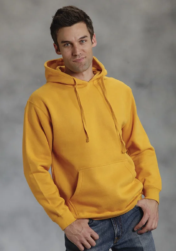 Pay Less Ouray Mens Yellow Poly/Cotton USA Solid Hoodie