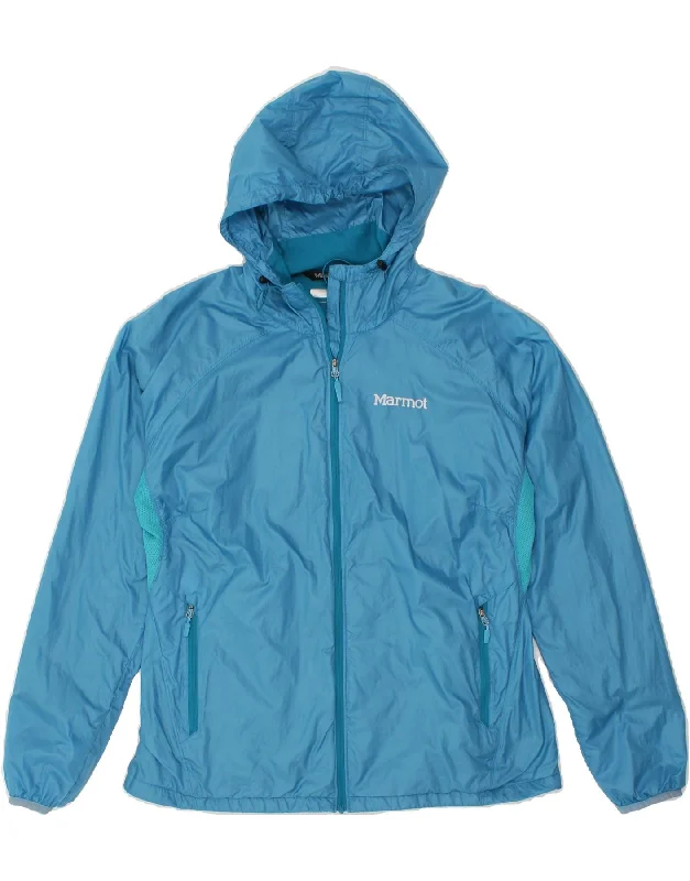 Weekend Offers That Sizzle MARMOT Womens Hooded Rain Jacket UK 16 Large Blue Nylon