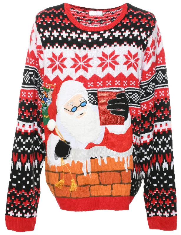 Super Bargain Santa Claus Christmas Jumper - XL