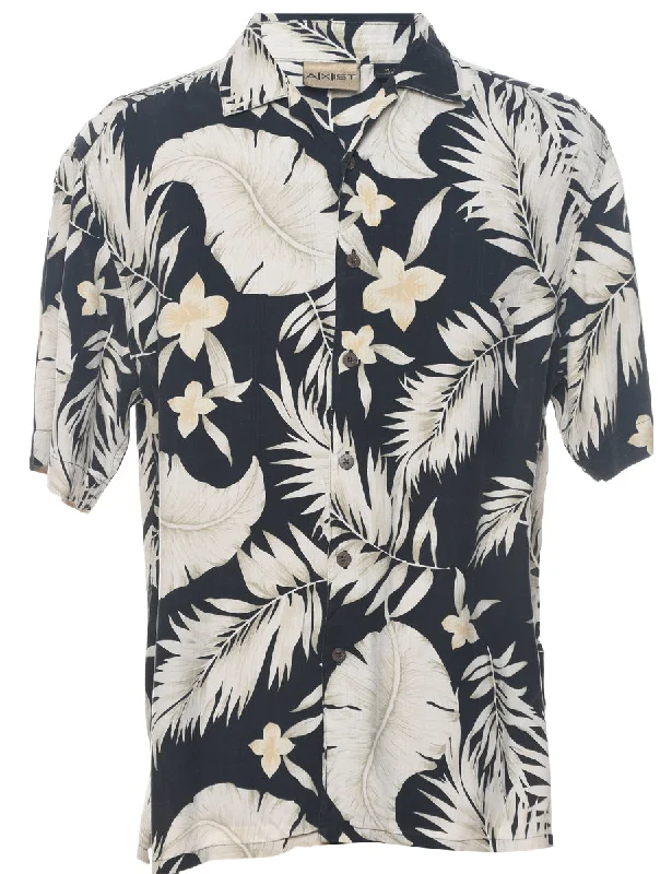 Unmissable Sale Silk Leafy Print Hawaiian Shirt - M