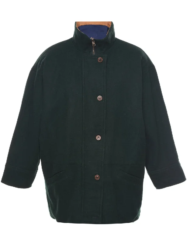 Low Cost Single Breasted Wool Coat - XL