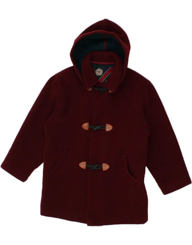 Weekend Offers That Shine VINTAGE Womens Hooded Duffle Coat IT 40 Small Burgundy Wool