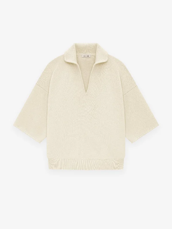 Instant Deal Merino Short Sleeve Polo Sweater