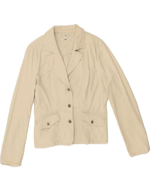Best Seller TOMMY HILFIGER Womens Stretch 3 Button Blazer Jacket UK 12 Medium Beige