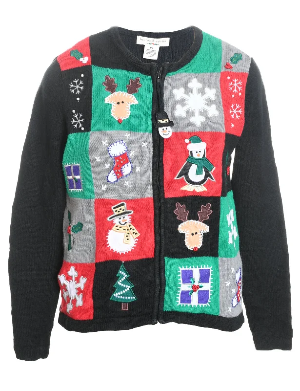 Crazy Savings Snowman Christmas Cardigan - S