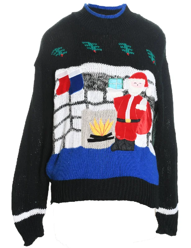 Early Bird Santa Claus Christmas Jumper - L