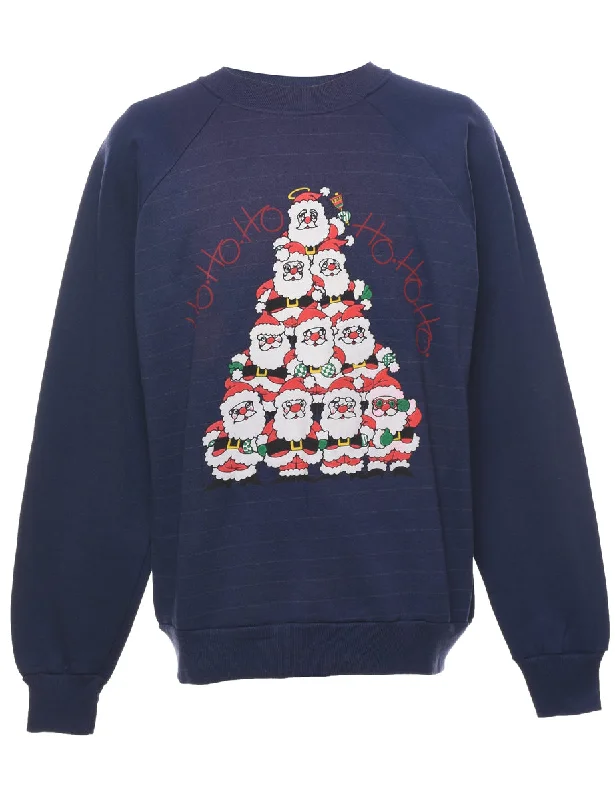 Weekend Steals Await Santa Claus Christmas Sweatshirt - L
