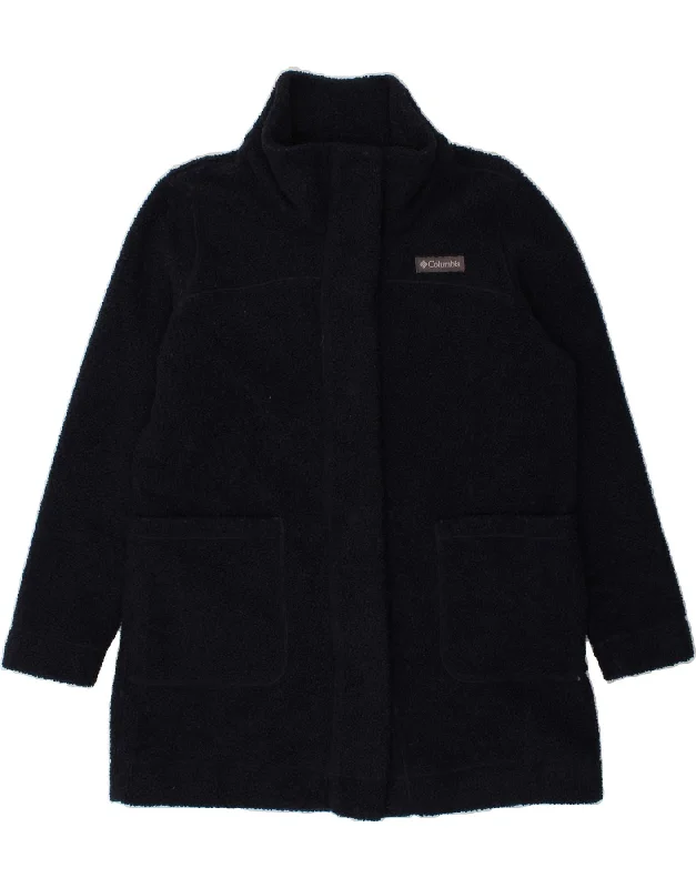 Online Deal COLUMBIA Womens Fleece Overcoat UK 18 XL Navy Blue Polyester