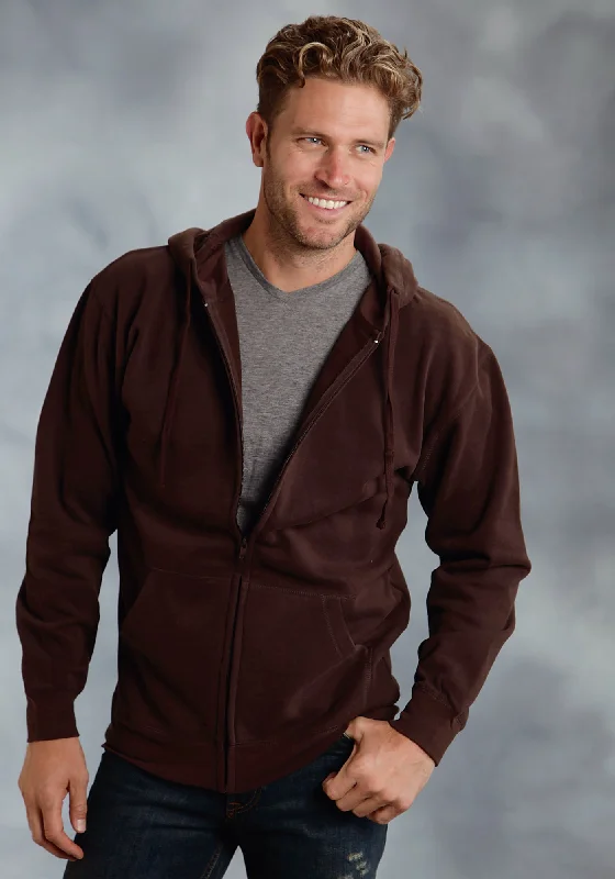 Weekend Bargains Galore Ouray Mens Brown 100% Cotton USA Zip Hoodie