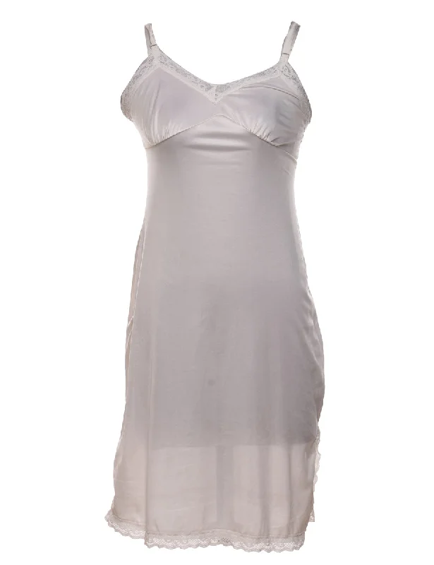 Low Price Silky Off-White Slip Dress - XS