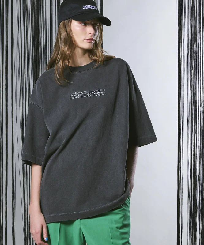 Weekend Discounts to Celebrate Logo Embroidery Prime-Over Pigment Crew Neck T-Shirt