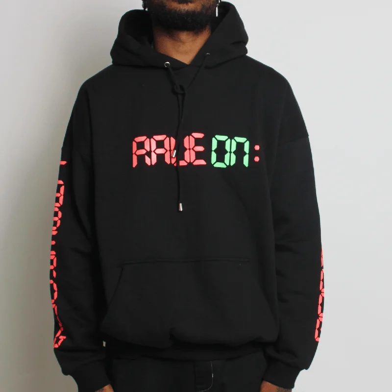 Weekend Specials Just for You RAVE ON OVERSIZED HOODIE BLACK