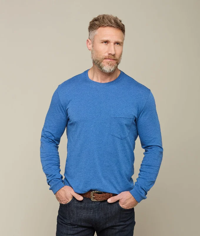 Massive Savings Long Sleeve Bar Stitch Tee :: Blue