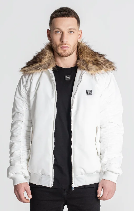 Steals and Deals White Core Bomber Jacket