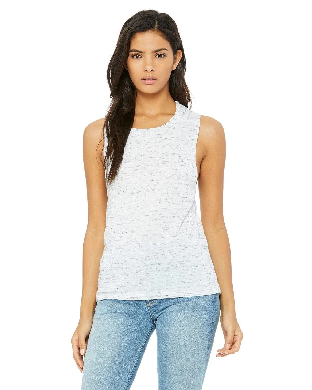 While Supplies Last Bella+Canvas Ladies Flowy Scoop Muscle Tank | White Marble