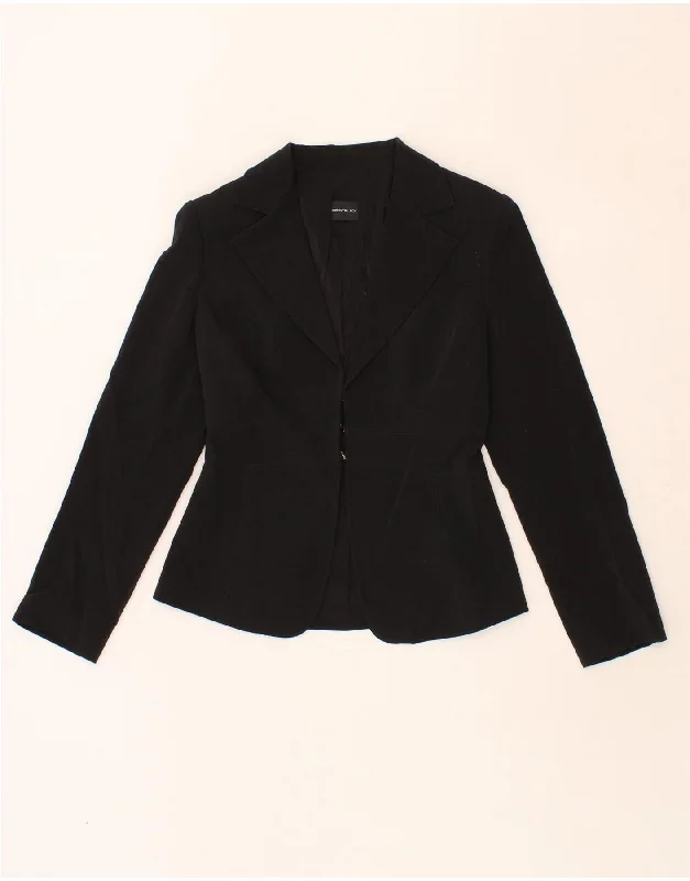 New Deal PENNY BLACK Womens Blazer Jacket UK 8 Small Black Polyester