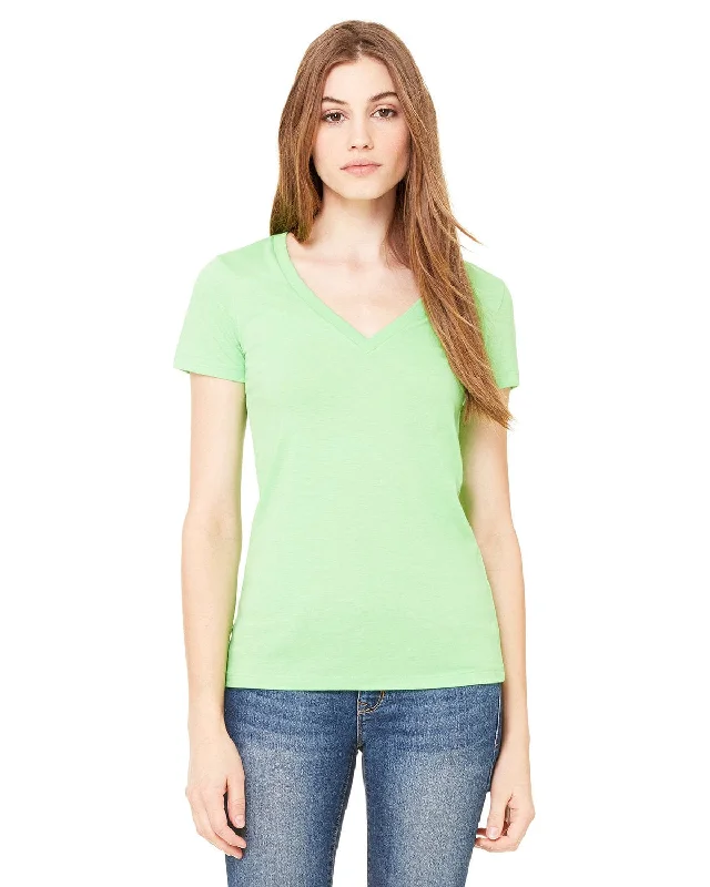 Low Price Bella+Canvas Ladies Deep V-Neck T-Shirt | Neon Green