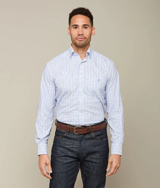 Now or Never San Antonio :: White And Blue Graph Plaid