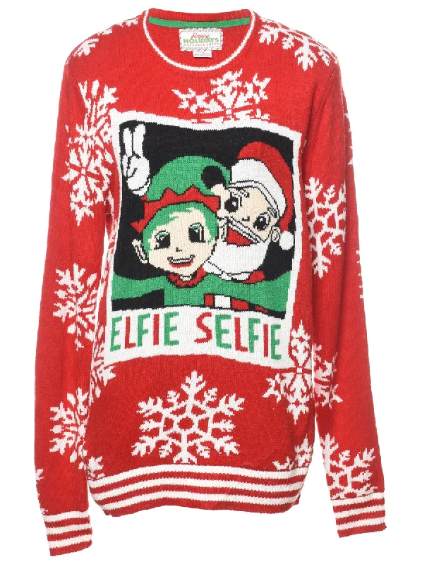 Value Deals Snowfall Design Christmas Jumper - S