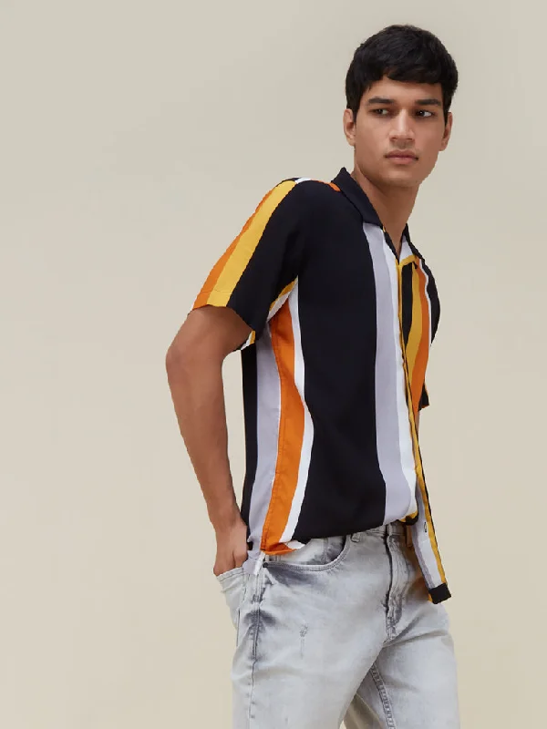 Weekend Discounts to Snag Nuon Multicolour Relaxed-Fit Stripe Design Shirt