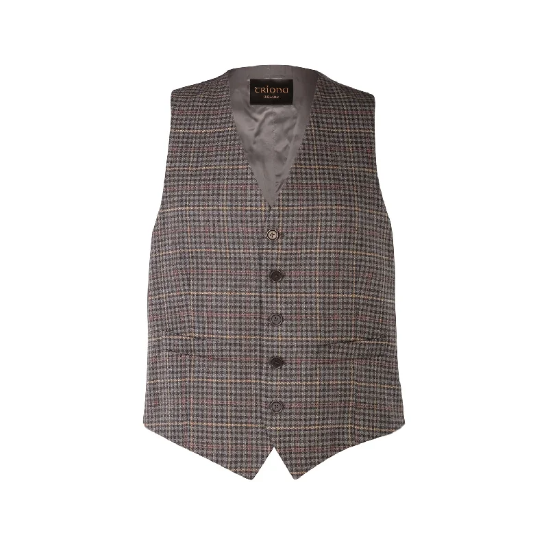 Special Offer Waistcoat, Blue, Red & Yellow Check