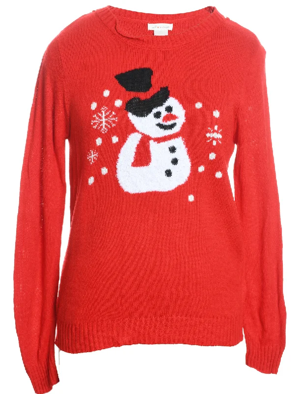 Online Deal Snowman Christmas Jumper - L