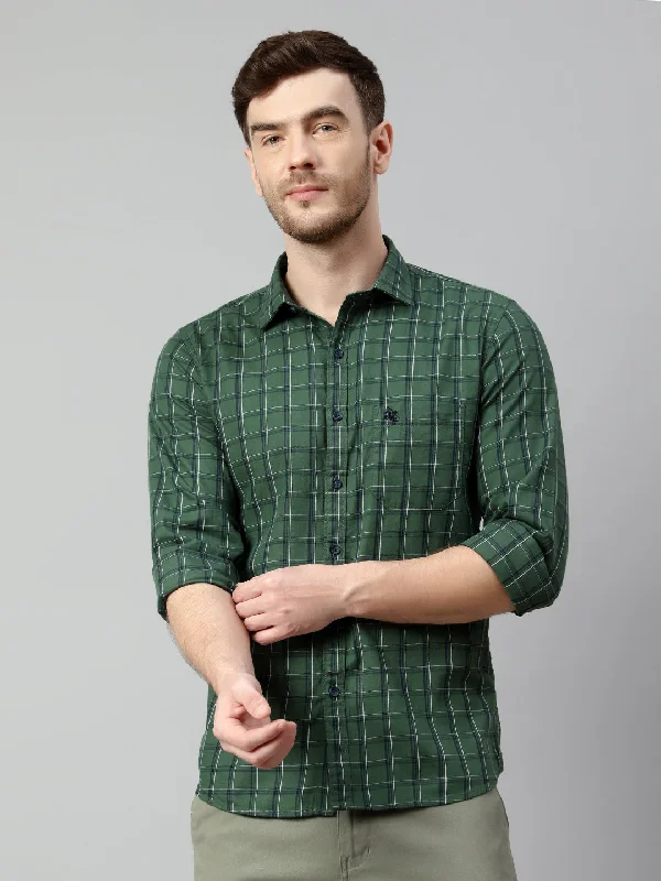 Online Deal Men's Green Casual Medium Checks Full Sleeve Shirt