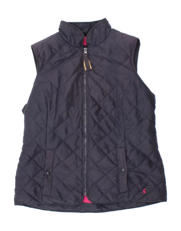 Weekend Discounts to Grab JOULES Womens Quilted Gilet UK 14 Large  Navy Blue Polyester