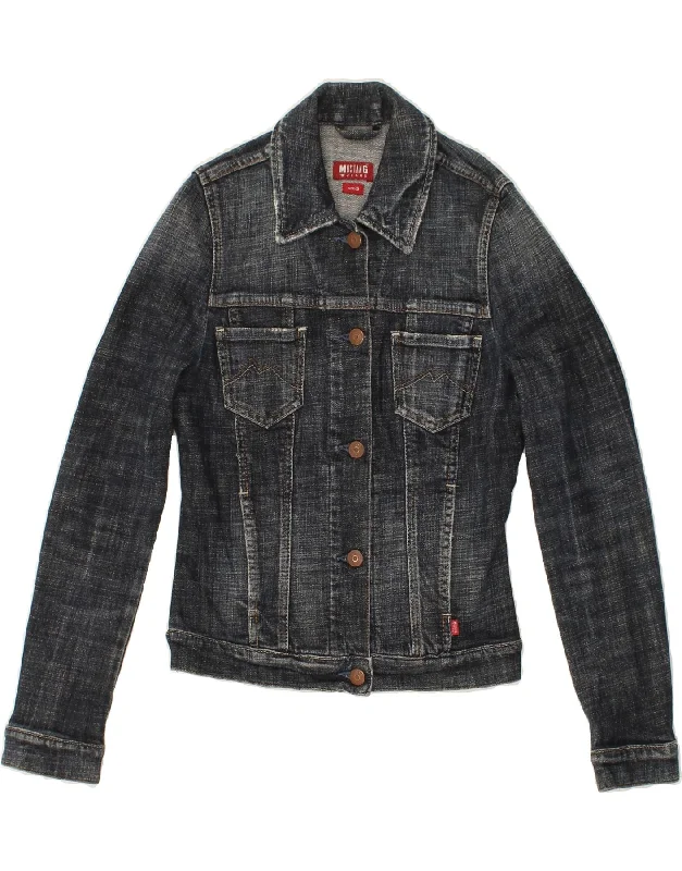 Weekend Bargains to Relish MUSTANG Womens Denim Jacket UK 6 XS Black Cotton