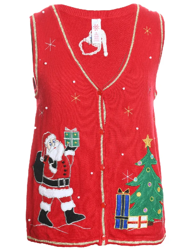 Take Advantage Santa Claus Christmas Sweater Vest - M