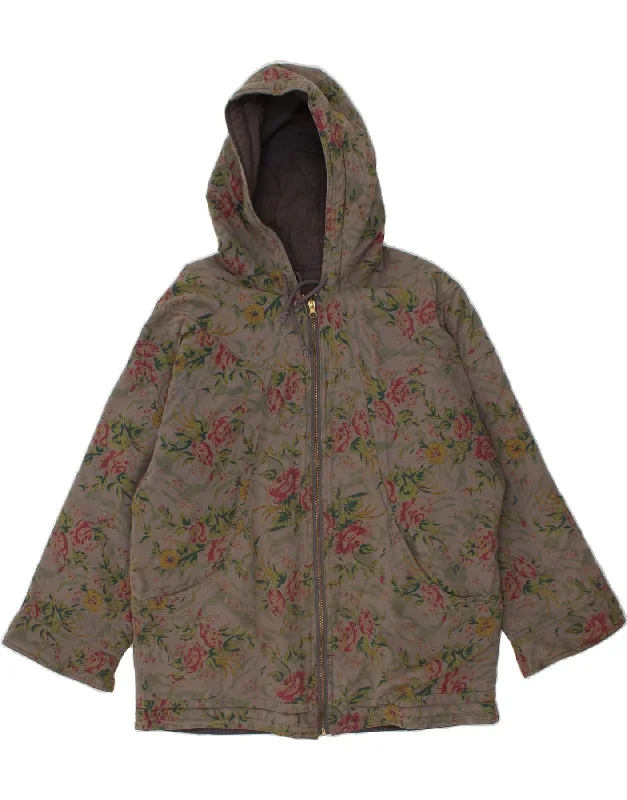 Weekend Savings Spectacular VINTAGE Womens Hooded Reversible Jacket UK 12 Medium Grey Floral Cotton Weekend Savings Spectacular VINTAGE Womens Hooded Reversible Jacket UK 12 Medium Grey Floral Cotton