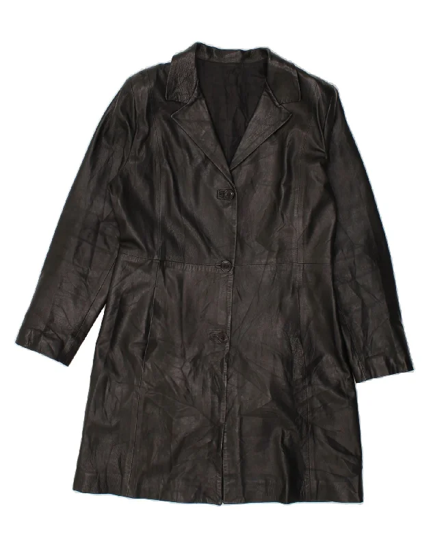 Take Action VINTAGE Womens Leather Coat UK 20 2XL  Black Leather