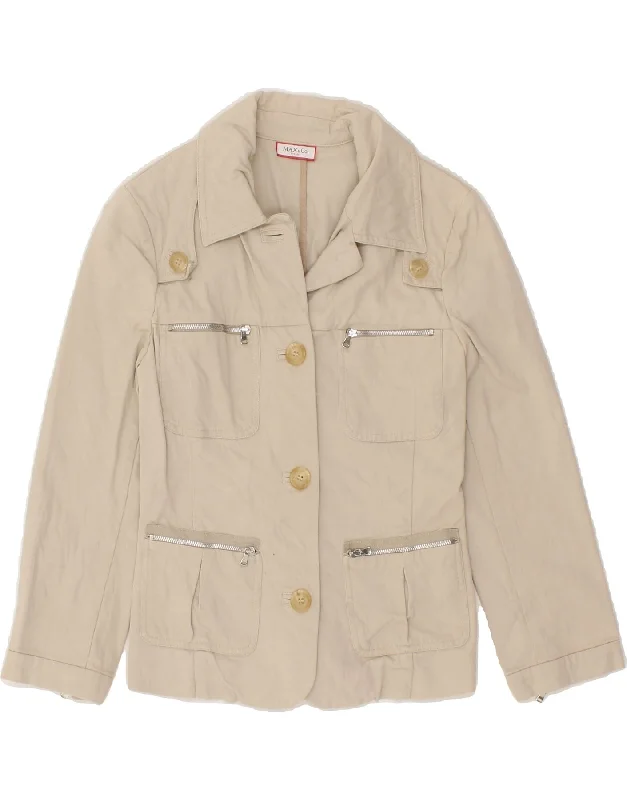 Major Deal MAX & CO. Womens Utility Jacket UK 8 Small Beige Cotton