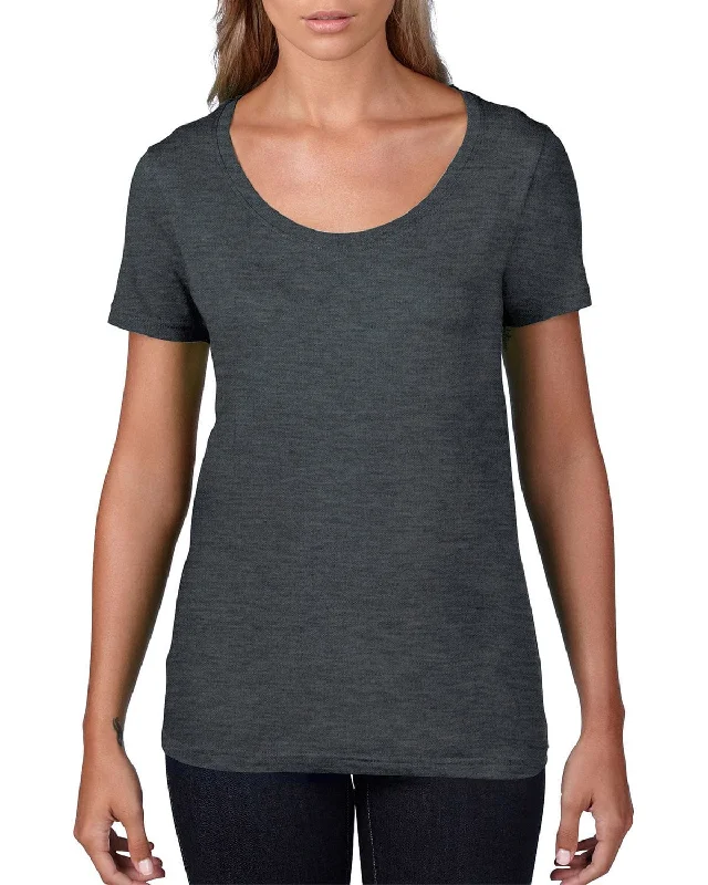 Weekend Specials to Love Anvil Ladies Sheer Scoop Neck T-Shirt | Heather Dk Grey