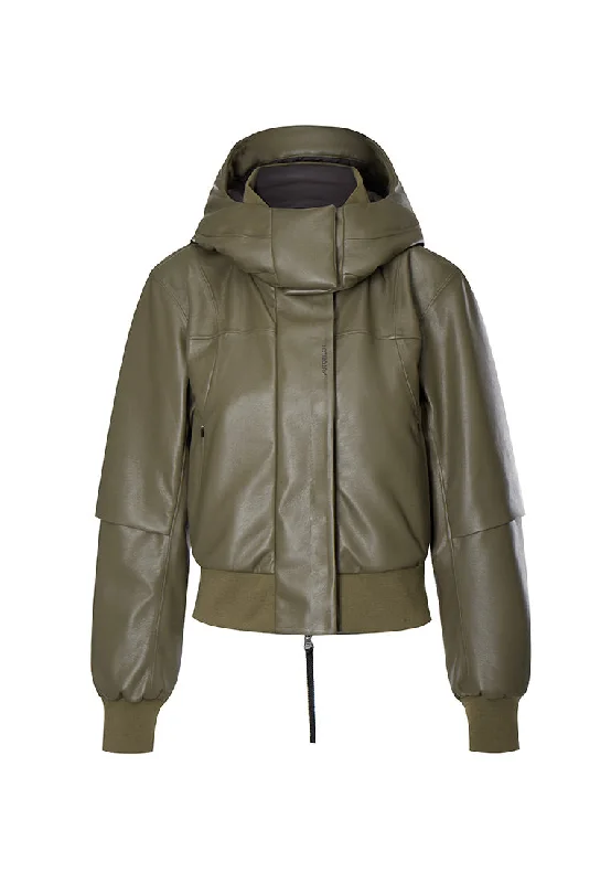 Savings Galore Leia Vegan Leather Bomber Jacket