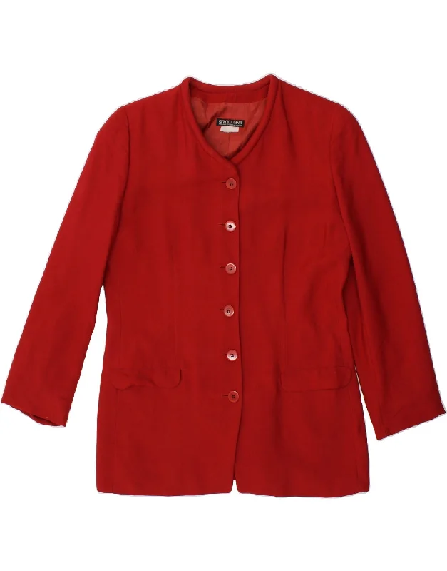 Weekend Discounts to Enjoy GIORGIO ARMANI Womens 6 Button Blazer Jacket UK 16 Large Red