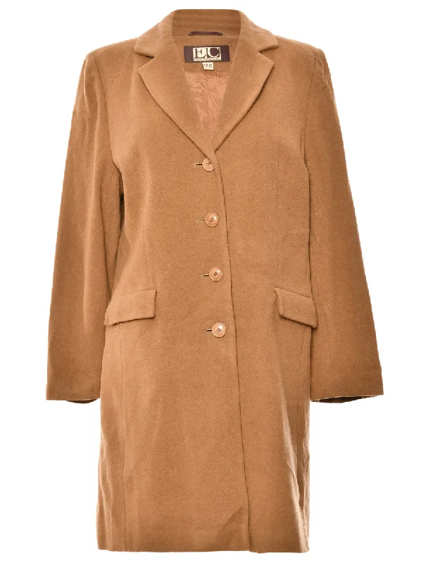 Now Available Single-Breasted Brown Classic Wool Coat - L