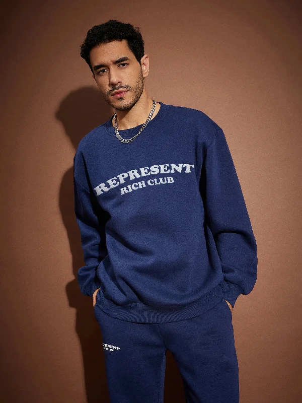Online Deal Men Navy REPRESENT Oversized Sweatshirt