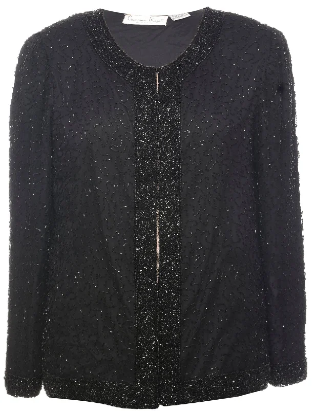 Fantastic Savings Silk Beaded Evening Jacket - L