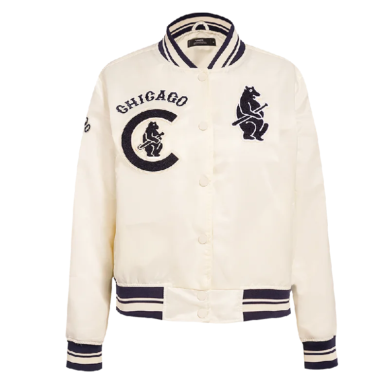 Weekend Bargains to Grab MLB CHICAGO CUBS RETRO CLASSIC WOMEN'S RIB SATIN JACKET (EGGSHELL/ MIDNIGHT NAVY) Weekend Bargains to Grab MLB CHICAGO CUBS RETRO CLASSIC WOMEN'S RIB SATIN JACKET (EGGSHELL/ MIDNIGHT NAVY)