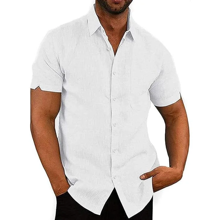 Unmissable Sale Mens Button Down Short Sleeve Linen Shirts