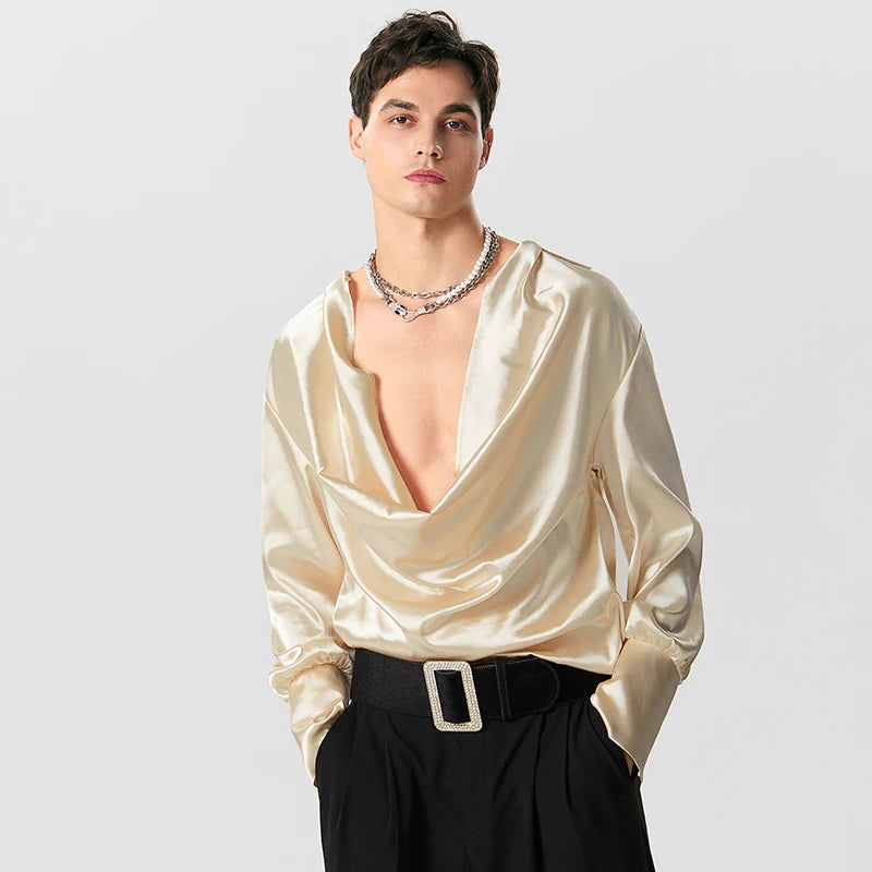 Best Choice Satin Cowl Neck Shirt