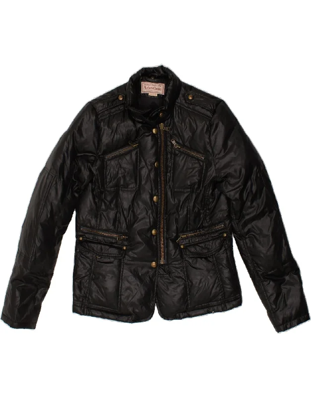 Online Deal MARLBORO CLASSICS Womens Military Padded Jacket EU 40 Medium Black