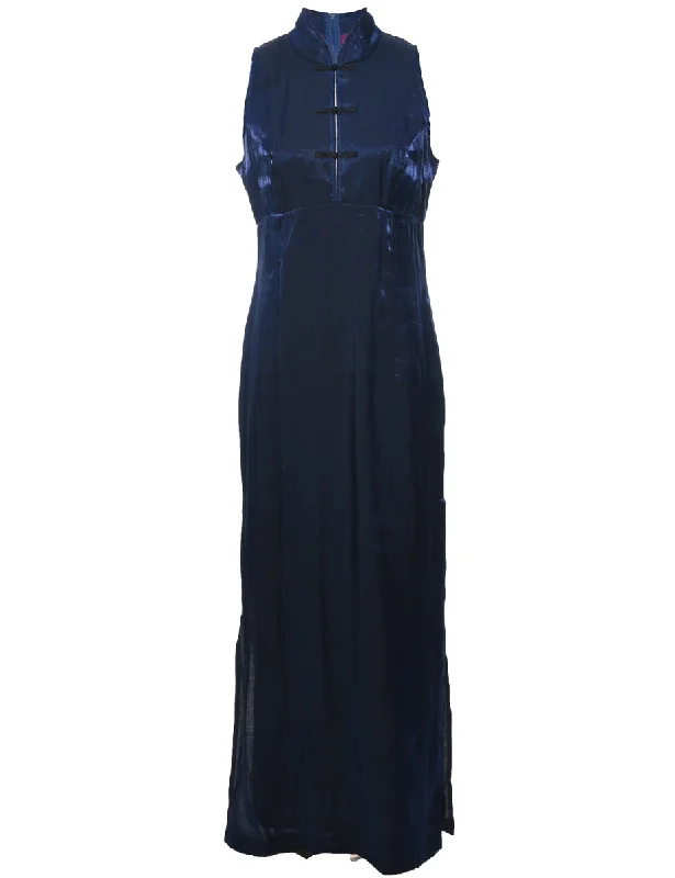 Weekend Sale: Don't Miss Out Shiny Navy Evening Dress - L