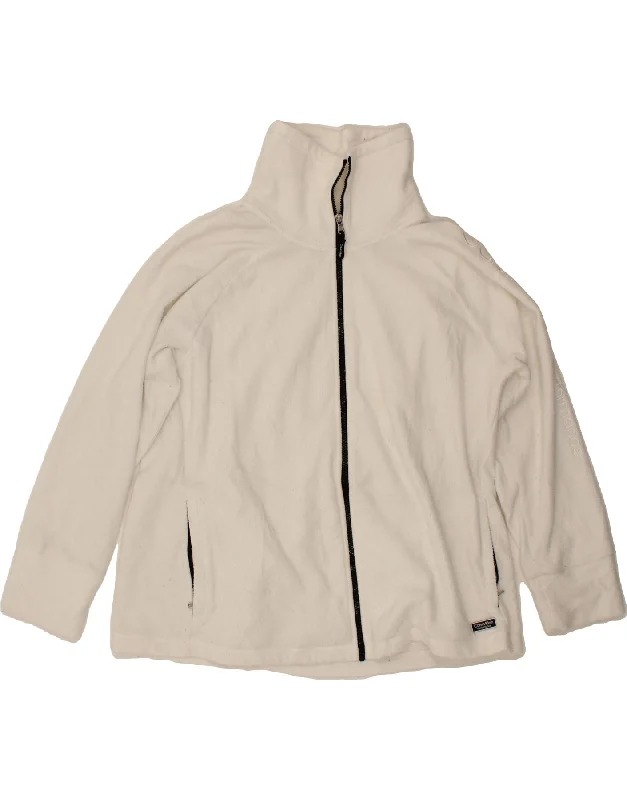 The Best Prices CALVIN KLEIN Womens Graphic Fleece Jacket UK 20 2XL White Polyester