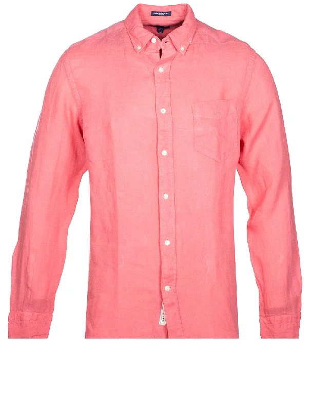 Flash Deal Regular Fit Garment Dyed Linen Shirt Rapture Rose