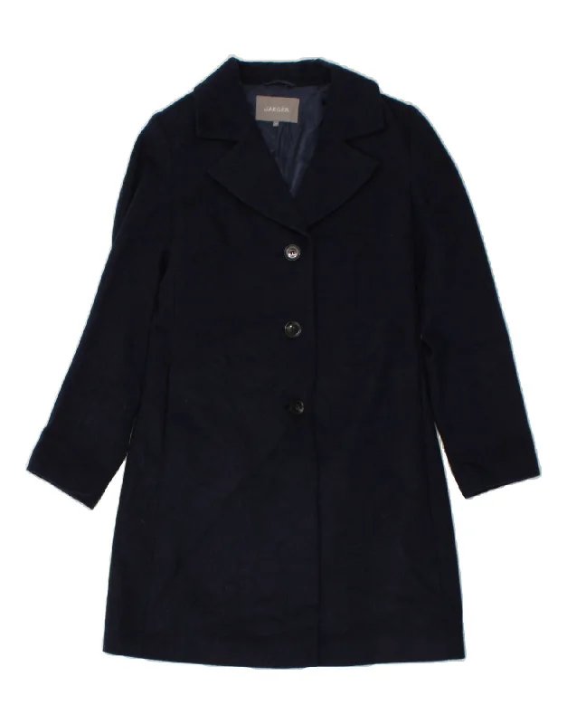 Weekend Specials to Savor JAEGER Womens Overcoat UK 10 Small Navy Blue Wool